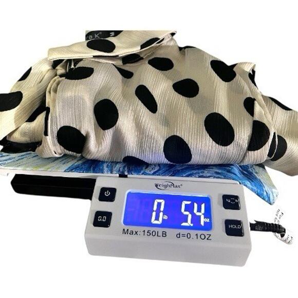 Retro 80s Bow Tie Cream Black Polka Dot Blouse Size Medium Modern Pin Up - Picture 7 of 7